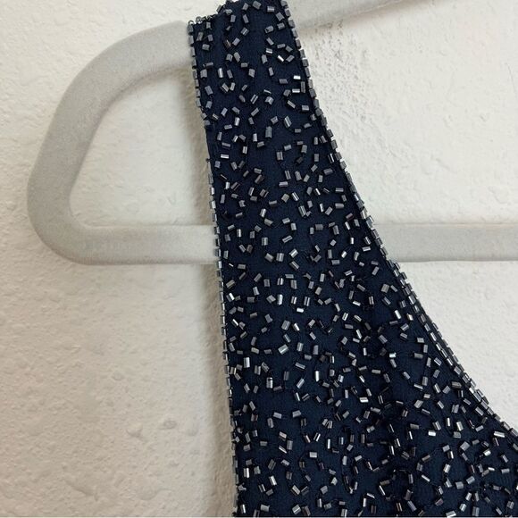 JKARA Navy Sequin Mother of Bride Evening Gown - Picture 7 of 13